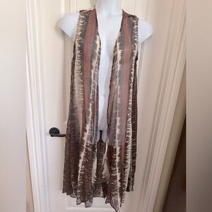 Philosophy Tribal Print Kimono High Low Hem Midi Length in Autumn Color, L/XL